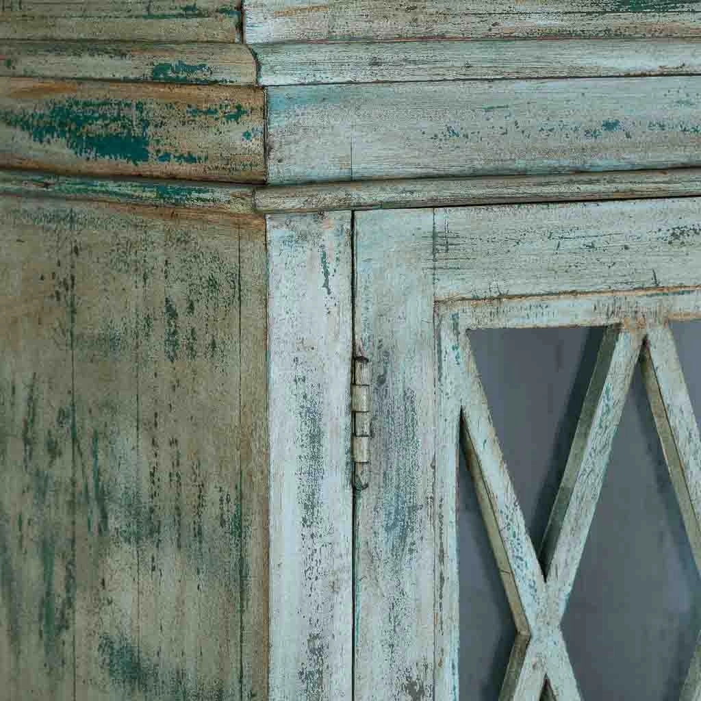Vetrina in legno e vetro con 2 ante, blu 90x40x183h cm - Image 7