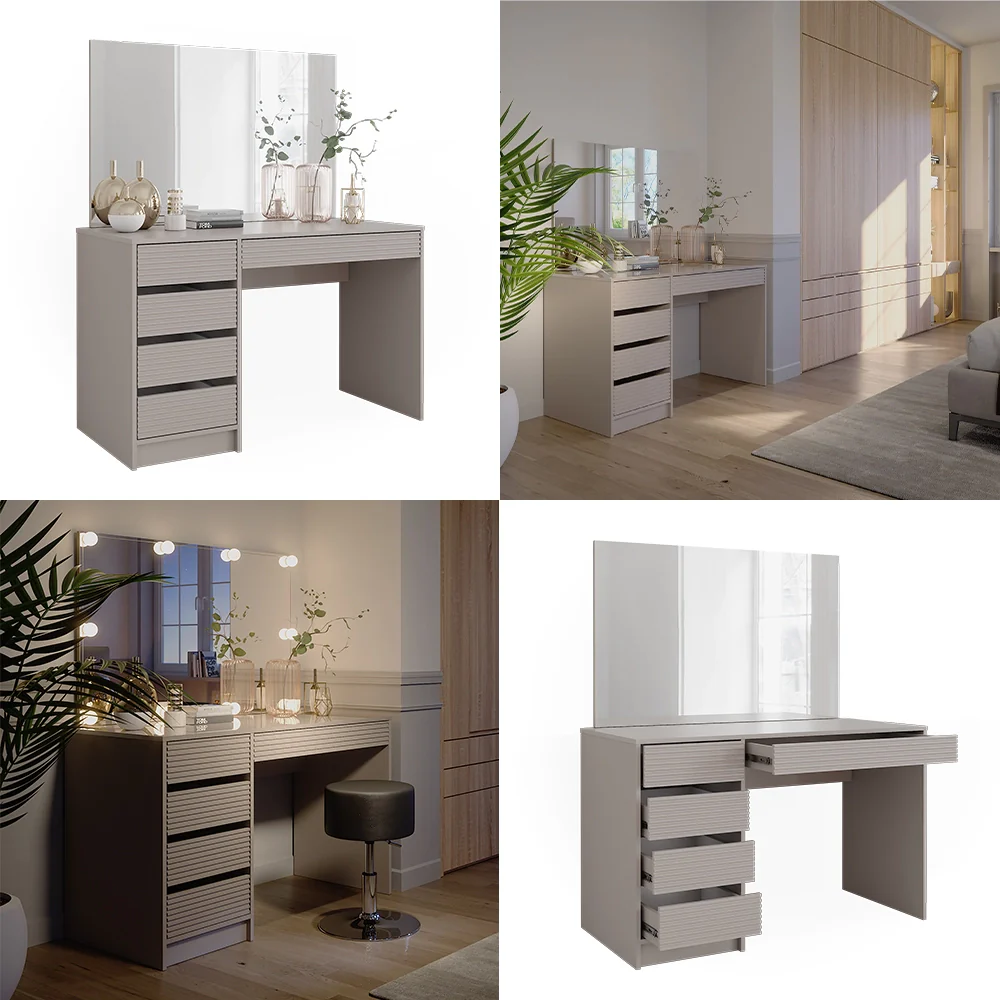 Tavolo da toilette Sherry Cachemire 120 cm con specchio Vicco - Image 8