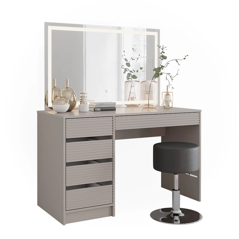 Tavolo da toilette Sherry Cachemire 120 cm con specchio LED e sgabello Vicco - Image 7