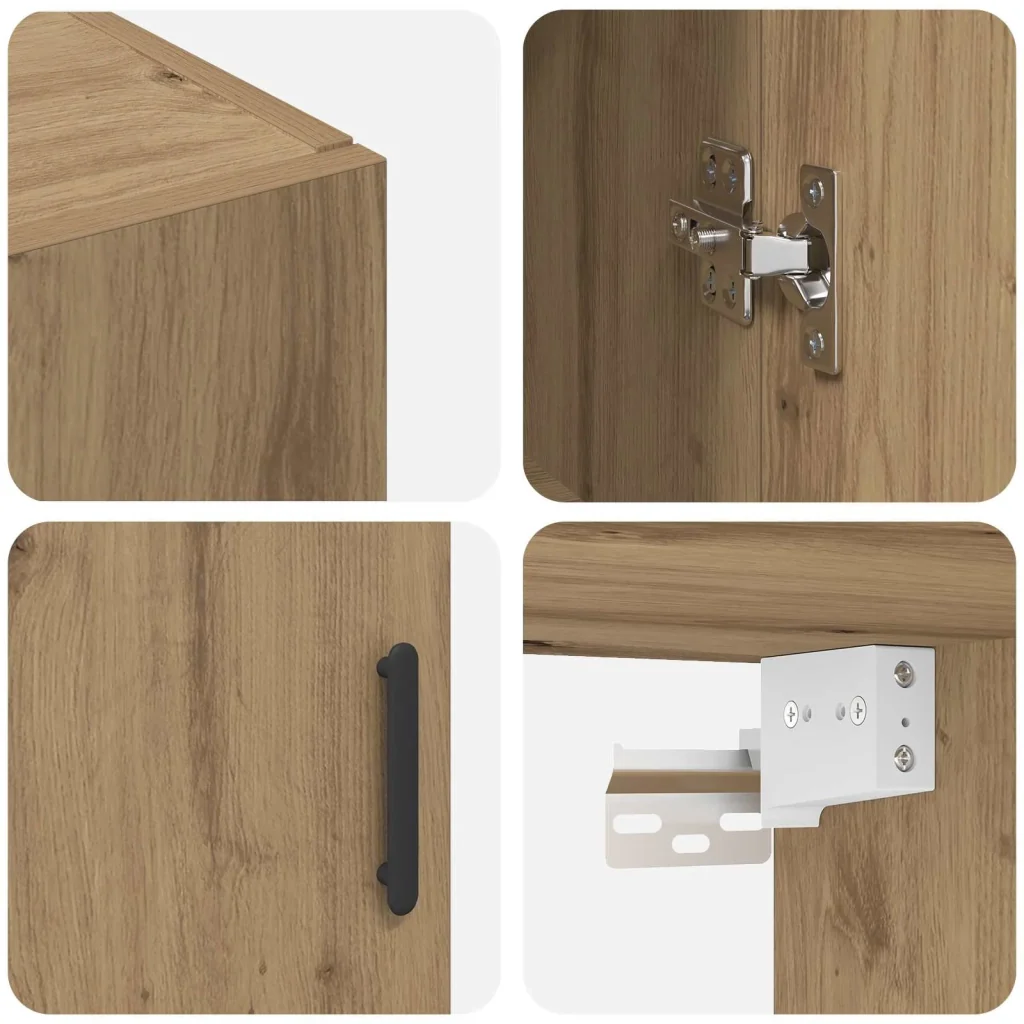 Mobiletto a muro 2 pcs Rovere artigianale 69,5 x 34 x 90 cm - Image 6