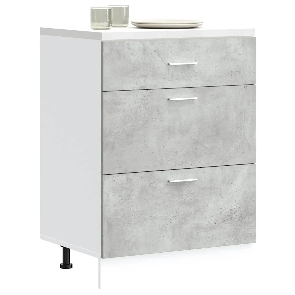 vidaXL Base da Cucina “Lyon” Grigio Cemento in Legno Multistrato