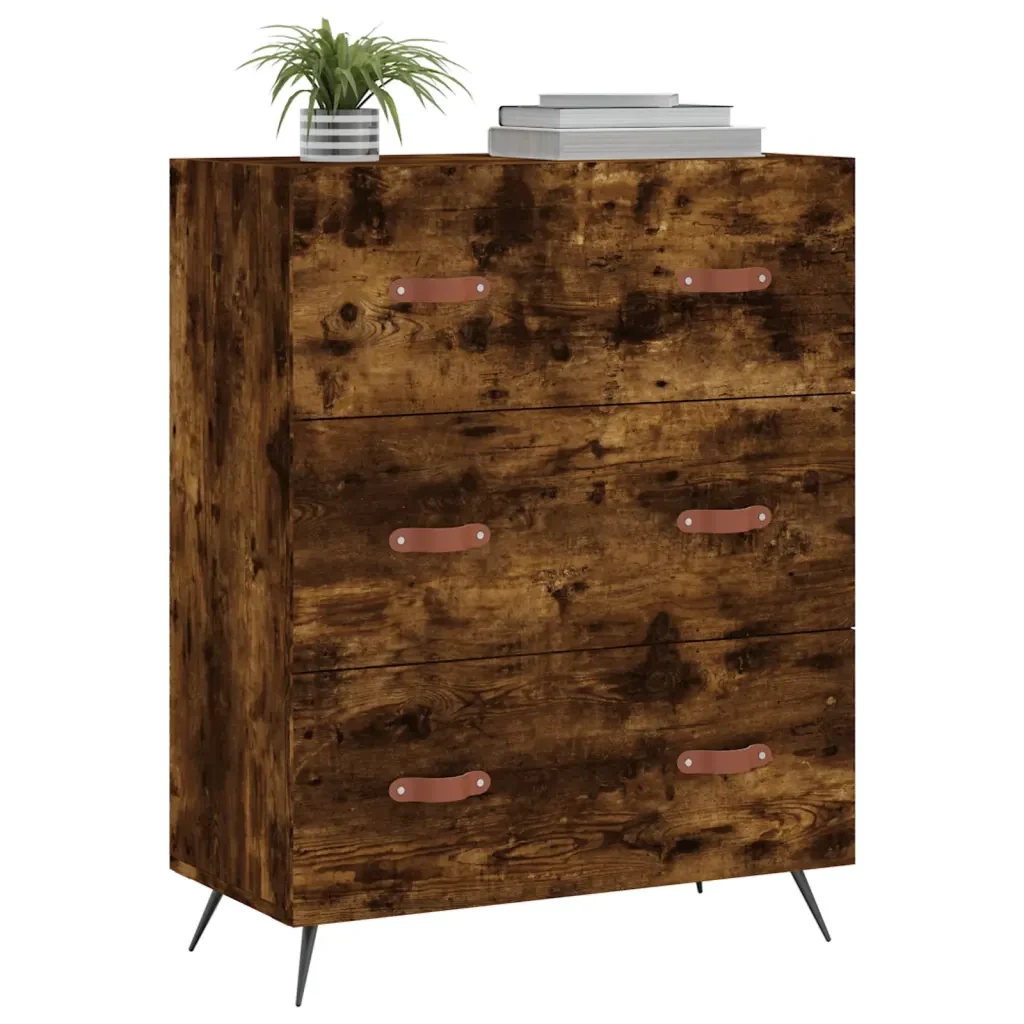vidaXL Cassettiera Rovere Fumo 69,5x34x90 cm in Legno Multistrato - Image 3