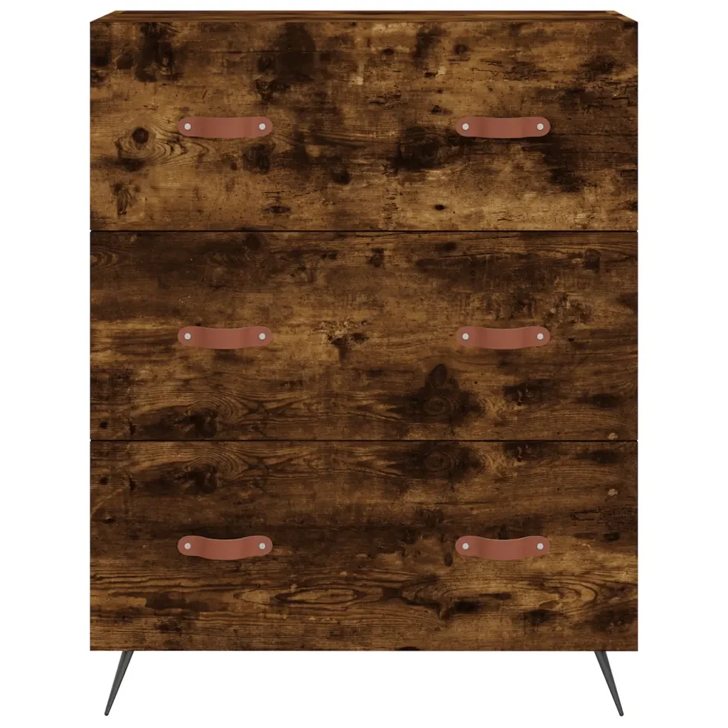 vidaXL Cassettiera Rovere Fumo 69,5x34x90 cm in Legno Multistrato - Image 4
