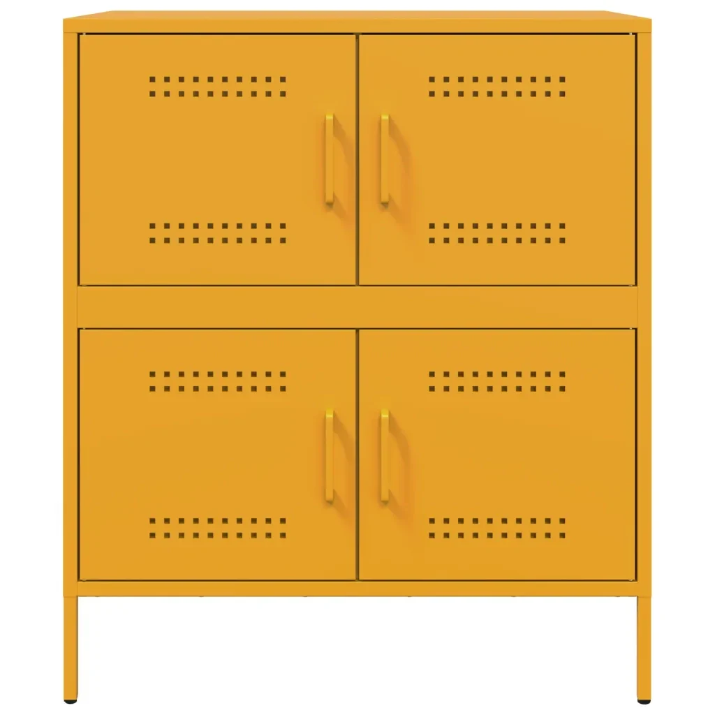 vidaXL Credenza Giallo Senape 68x39x79 cm in Acciaio - Image 5