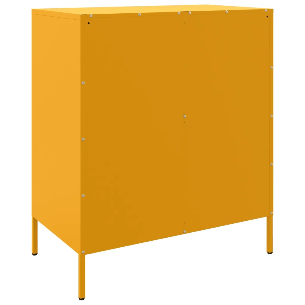 vidaXL Credenza Giallo Senape 68x39x79 cm in Acciaio - Image 7