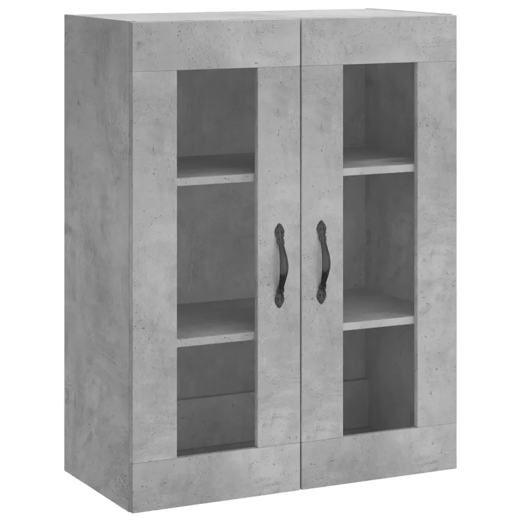 vidaXL Credenza Grigio Cemento 69,5x34x180 cm in Legno Multistrato - Image 4