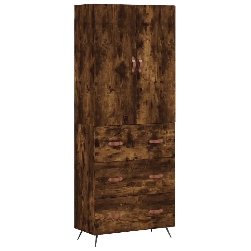 vidaXL Credenza Rovere Fumo  69,5x34x180 cm in Legno Multistrato - Image 2