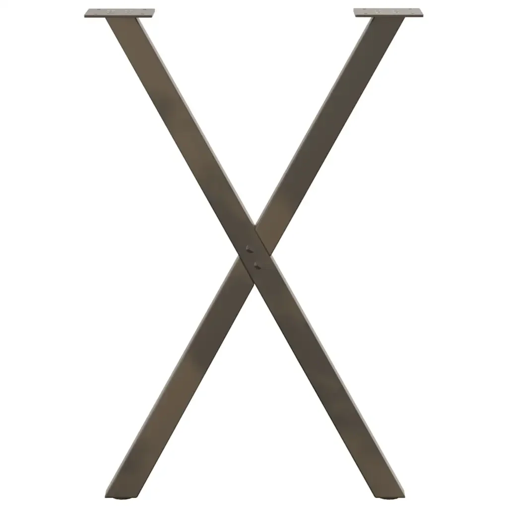 vidaXL Gambe per tavolo da pranzo a forma di X 2 pz in acciaio naturale 50x(72-73) cm - Image 4