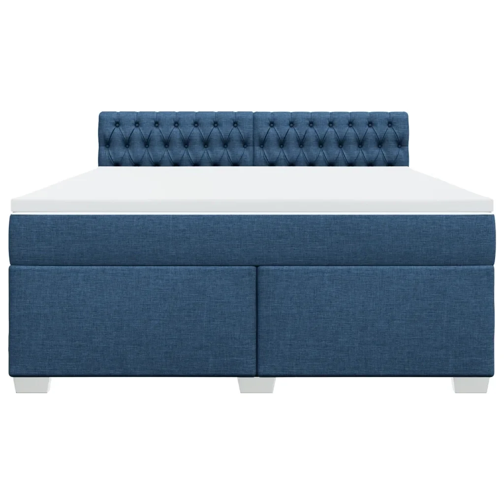 vidaXL Giroletto a Molle con Materasso Blu 180x200 cm in Tessuto - Image 5