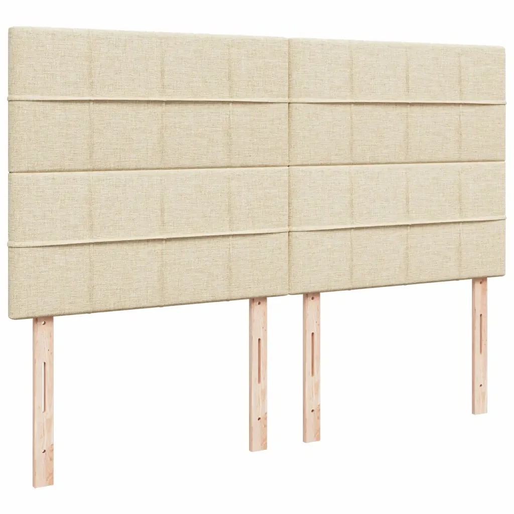 vidaXL Giroletto a Molle con Materasso Crema 200x200 cm in Tessuto - Image 8