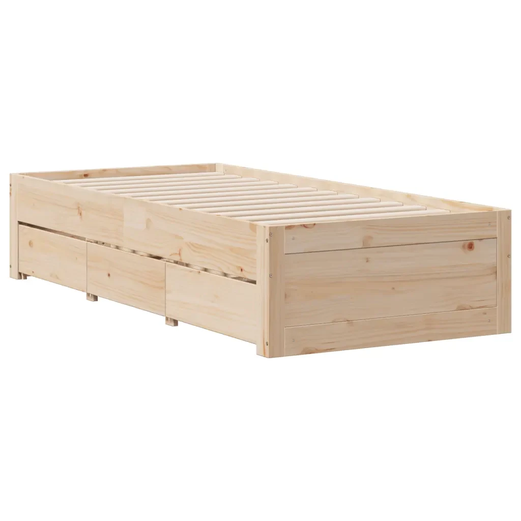 Giroletto con Libreria senza Materasso 75x190 cm in Legno Pino - Image 5