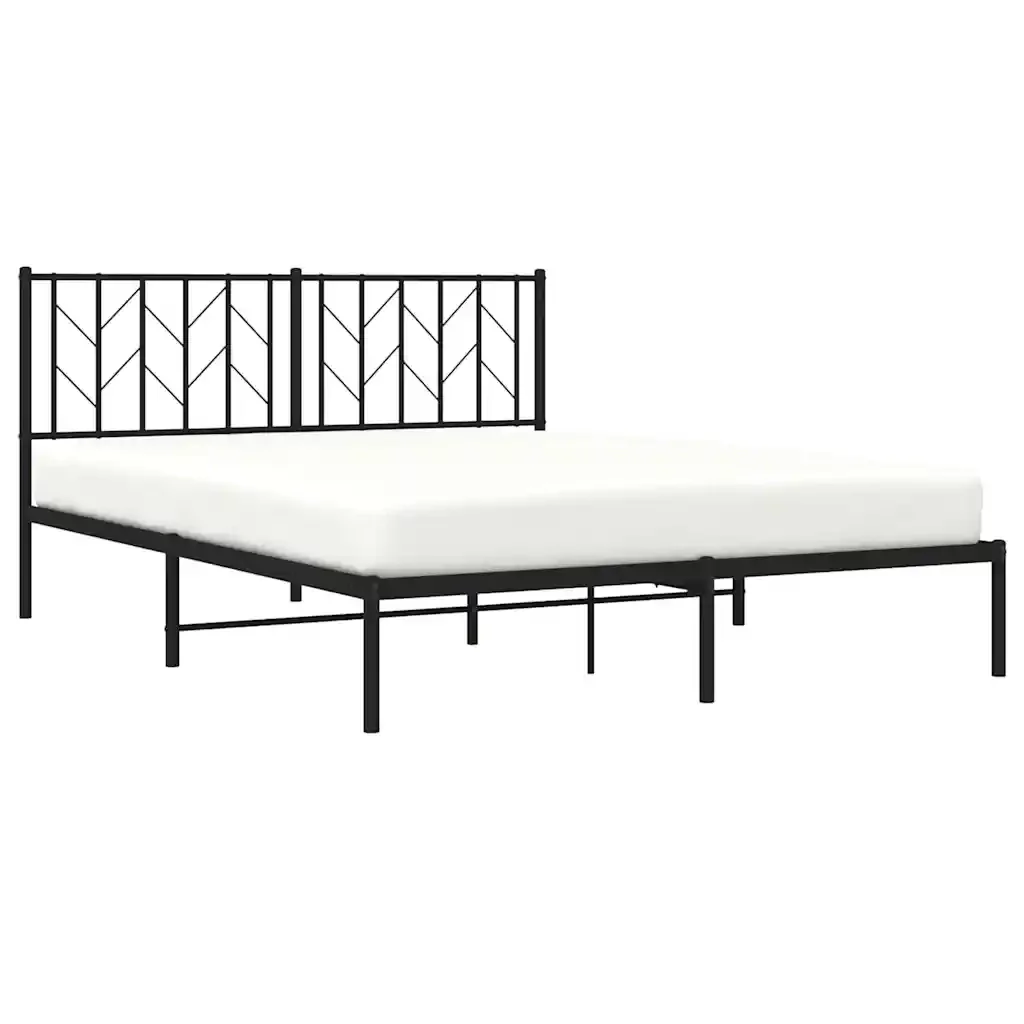 vidaXL Giroletto con Testiera in Metallo Nero 150x200 cm - Image 4
