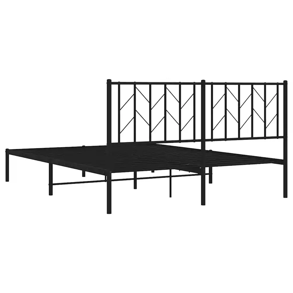 vidaXL Giroletto con Testiera in Metallo Nero 150x200 cm - Image 7