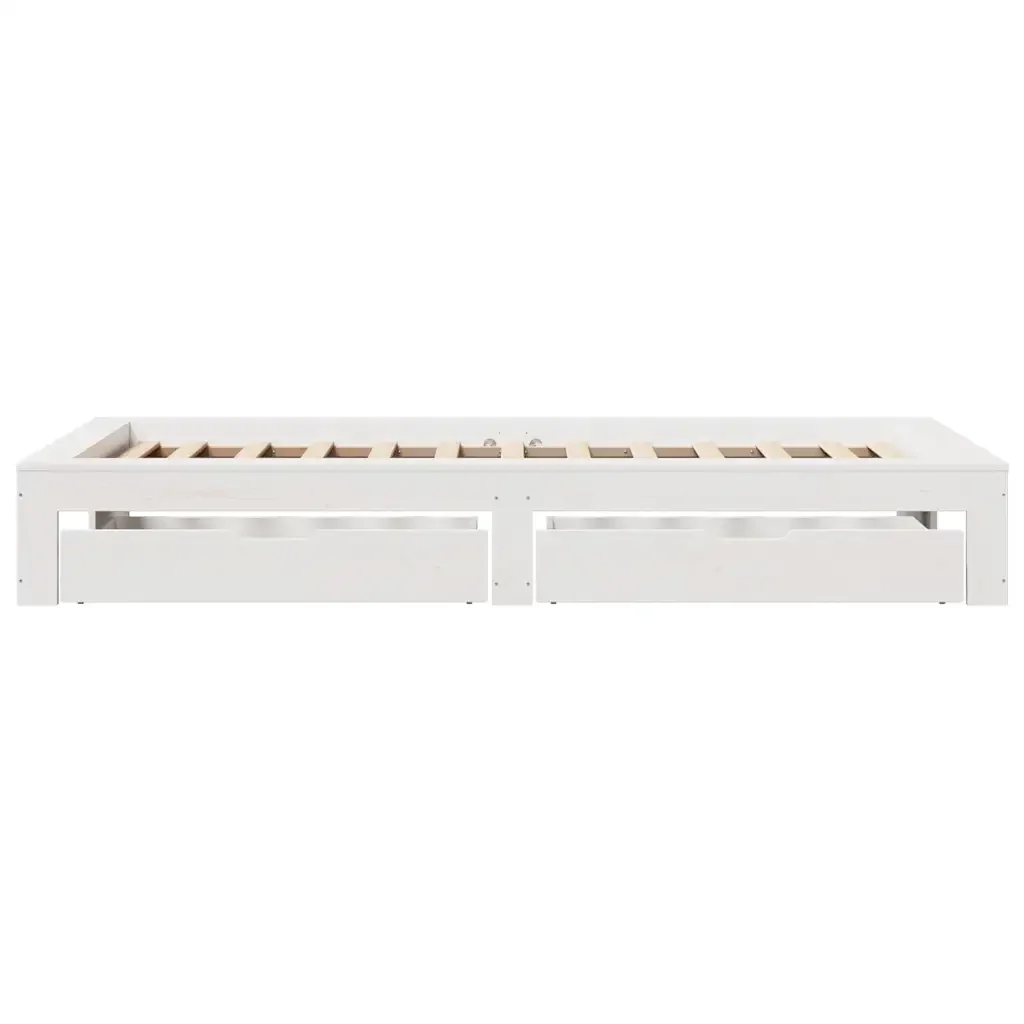 Giroletto senza Materasso Bianco 100x200 cm Legno Massello Pino - Image 6
