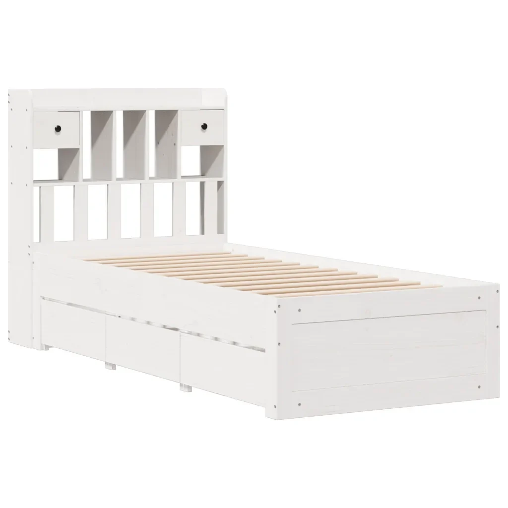 Letto con Libreria senza Materasso 75x190 cm in Legno Pino - Image 3