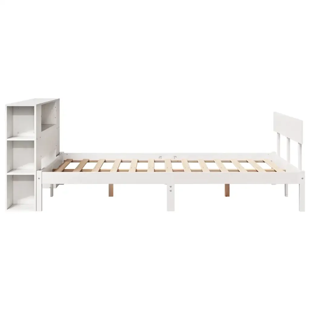 vidaXL Letto Libreria senza Materasso Bianco 120x200 cm Legno di Pino - Image 6