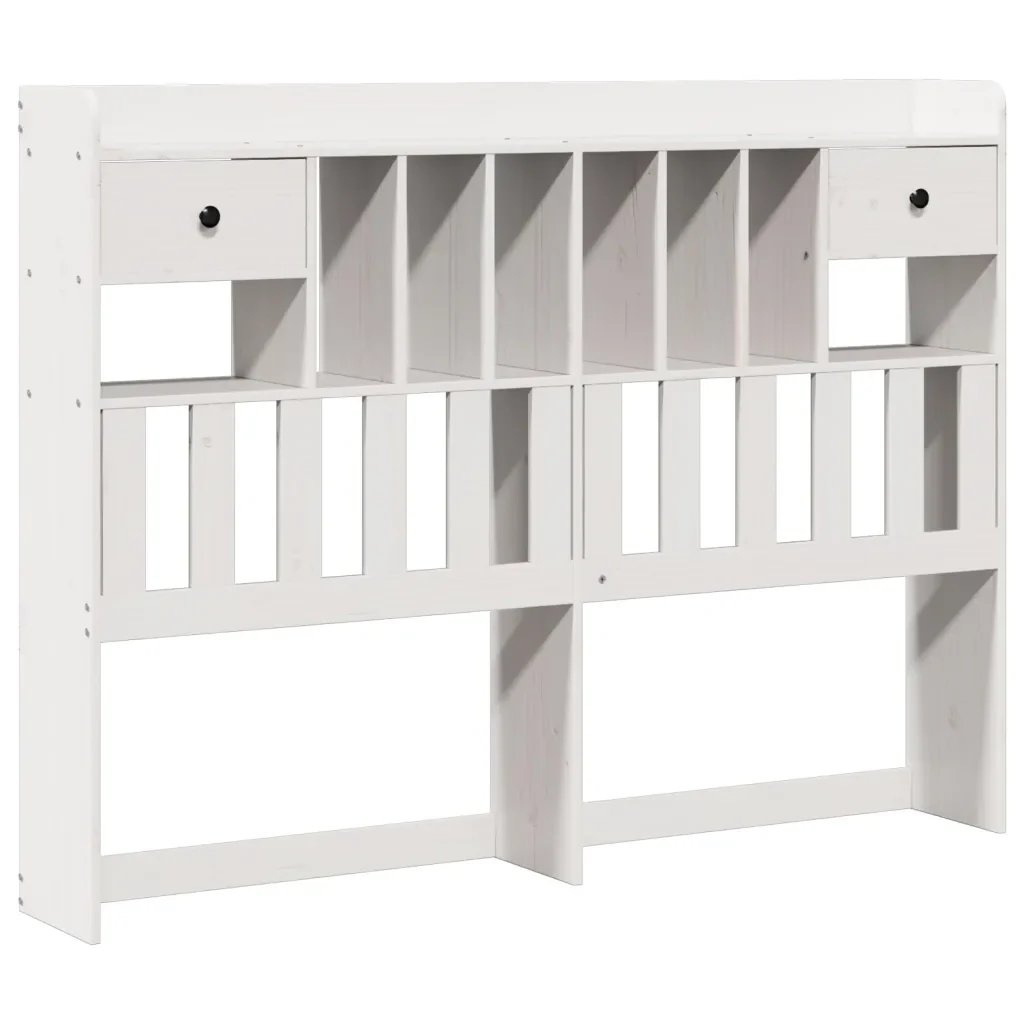 Letto Libreria senza Materasso Bianco 150x200 cm Legno di Pino - Image 4