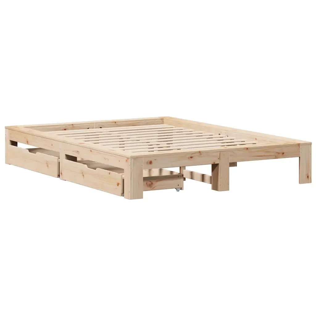 Letto senza Materasso 140x190 cm in Legno Massello di Pino - Image 3
