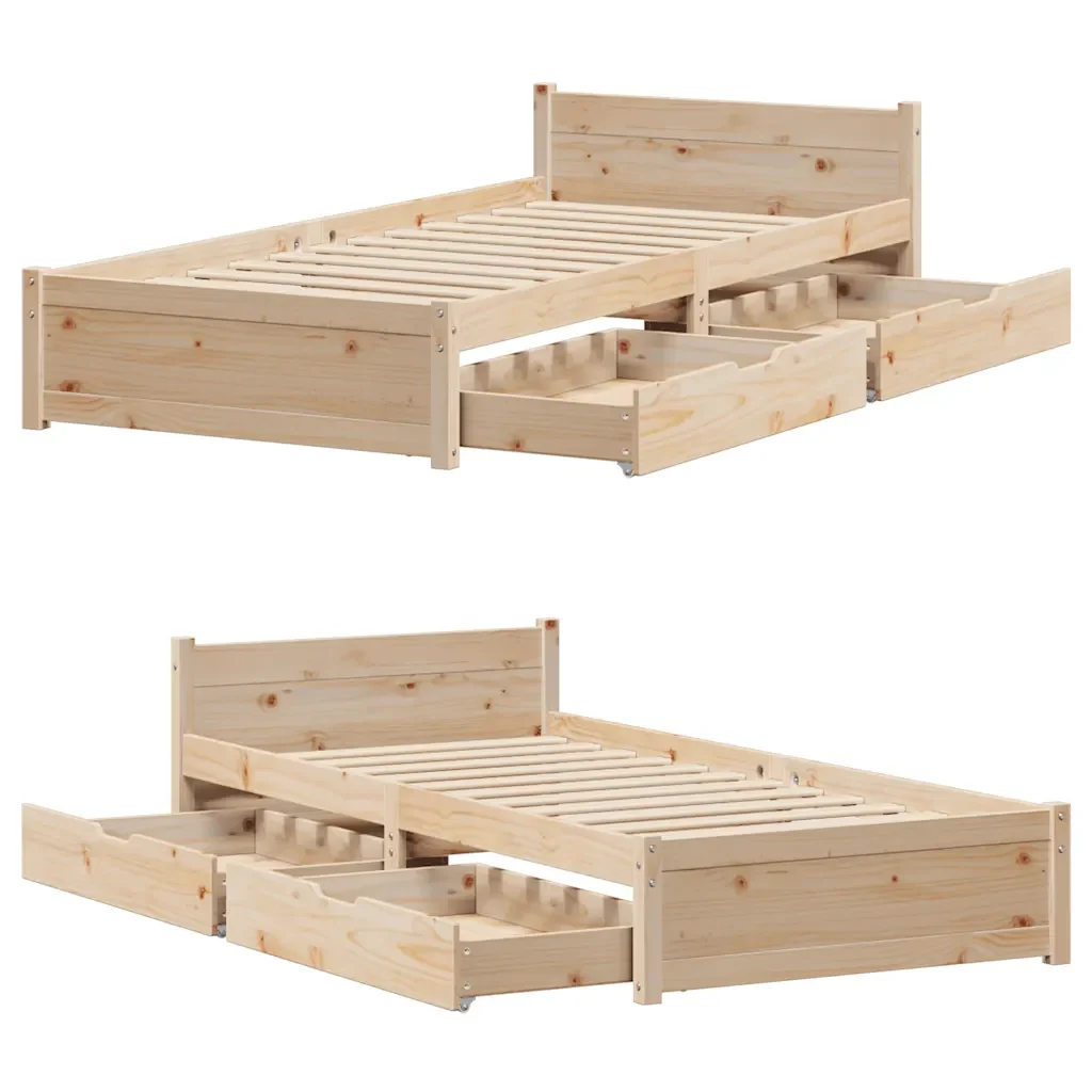 vidaXL Letto senza Materasso 90x190 cm in Legno Massello di Pino - Image 8