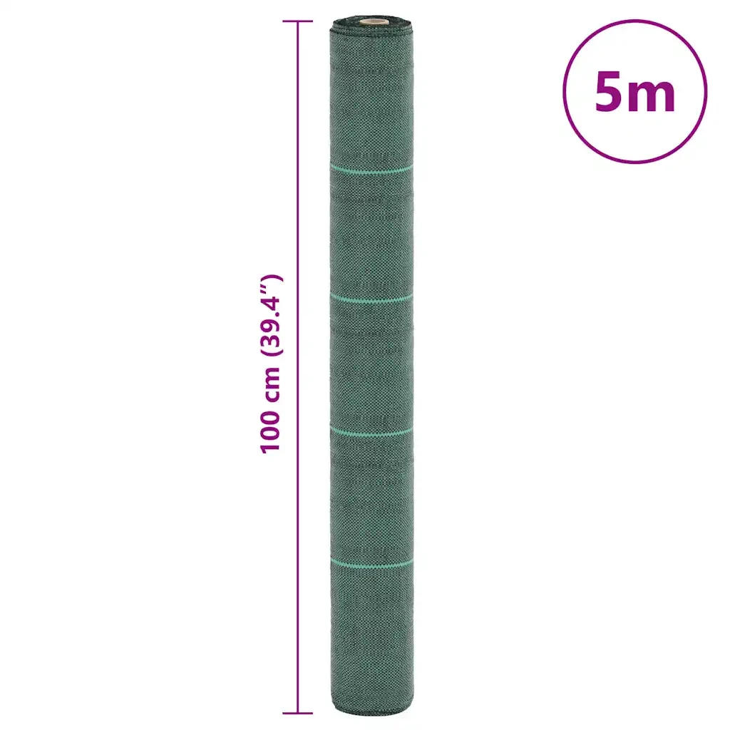 vidaXL Membrana Antierbacce Verde 1x5 m in PP - Image 7