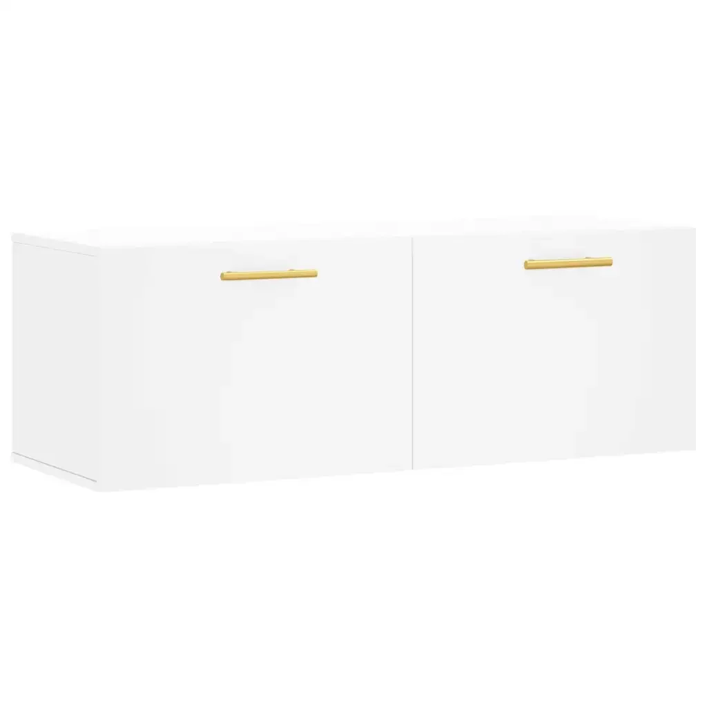 vidaXL Mobile a Parete Bianco 100x36,5x35 cm in Legno Multistrato - Image 2