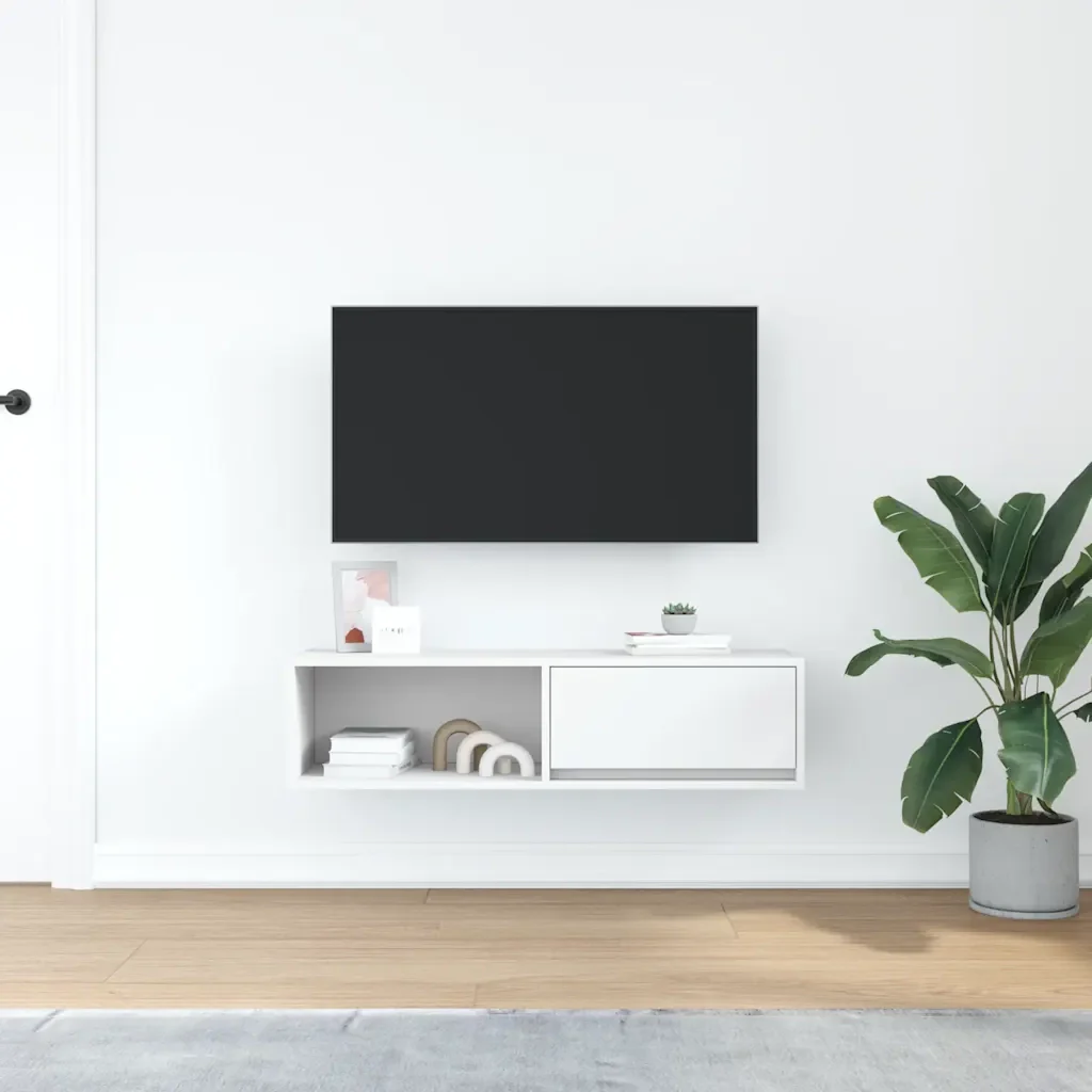 vidaXL Mobile Porta TV Bianco 100x31x25,5 cm in Legno Multistrato - Image 3