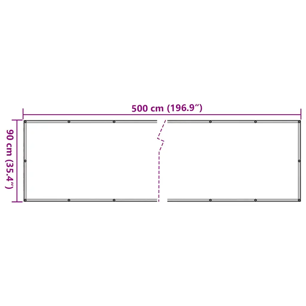 vidaXL Paravento da Balcone Antracite 500x90 cm in PVC - Image 5