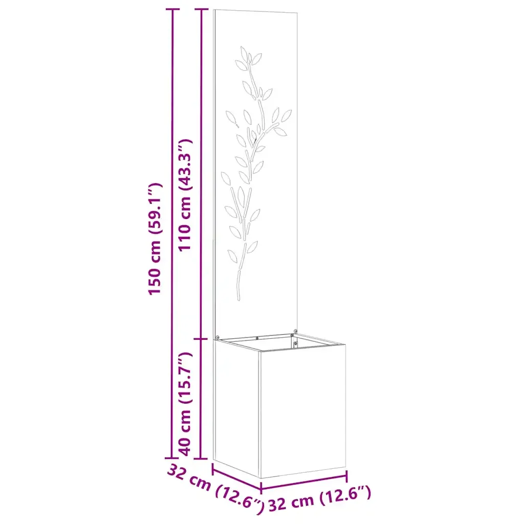 vidaXL Schermo per privacy in giardino Floreale Antracite 32 x 140 cm - Image 10
