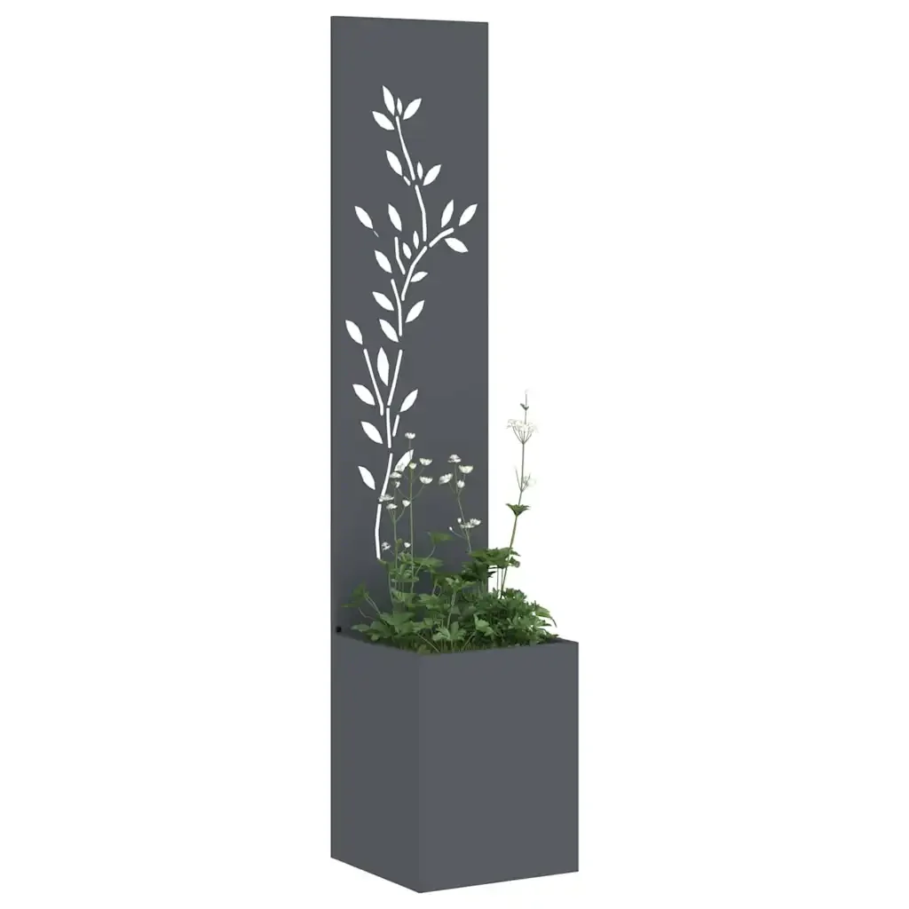 vidaXL Schermo per privacy in giardino Floreale Antracite 32 x 140 cm - Image 3