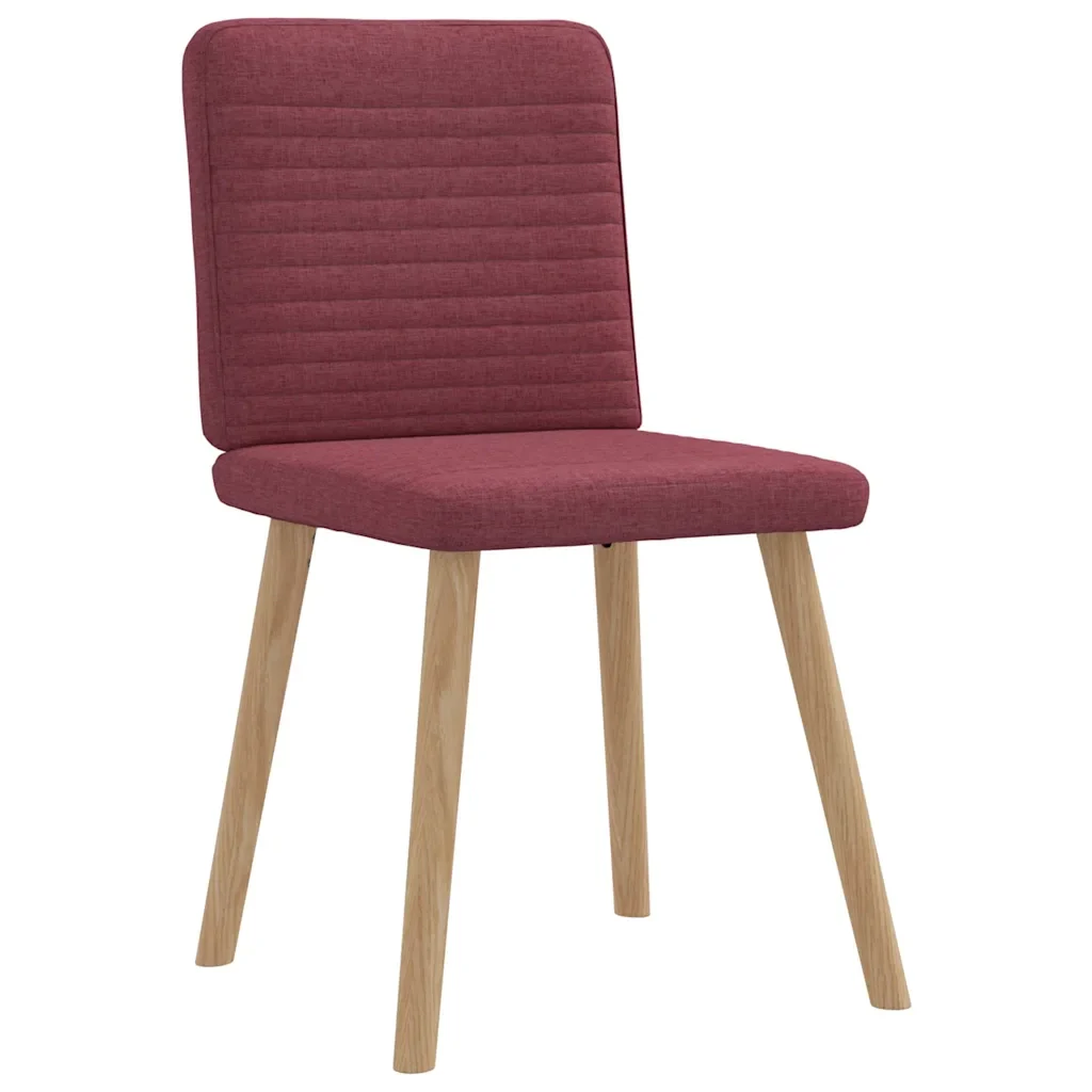 vidaXL Sedie da Pranzo 4 pz Rosso Vino in Tessuto - Image 3
