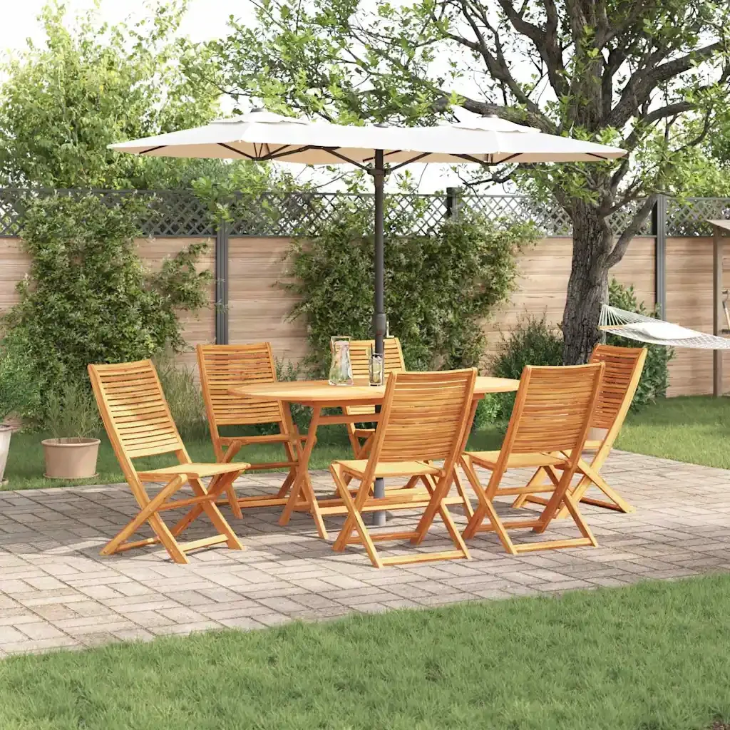 vidaXL Set da Pranzo per Giardino 7 pcs Marrone