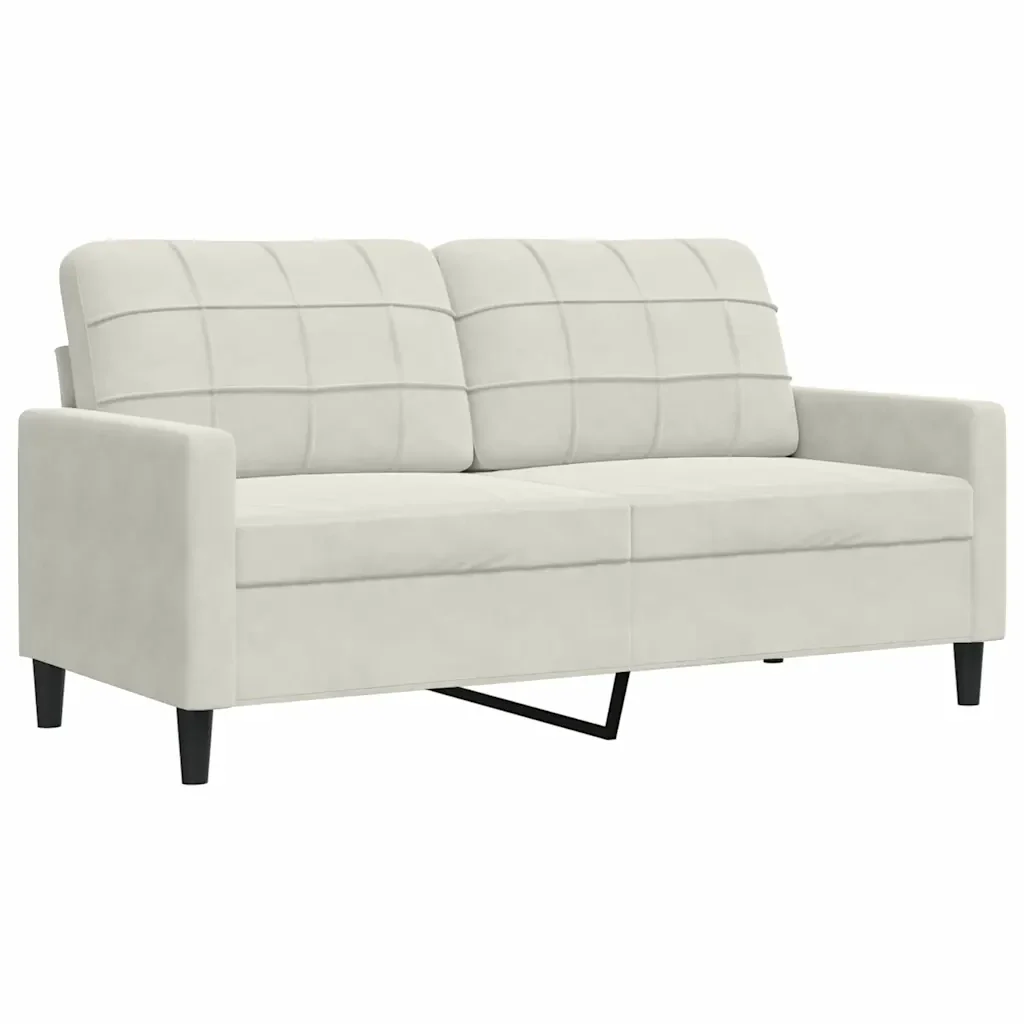 vidaXL Set di Divani 3 pz con Cuscini e Rinforzi Crema in Velluto - Image 4