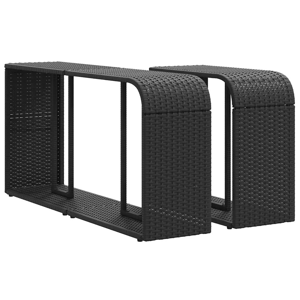 vidaXL Set Divani da Giardino 11 pz con Cuscini in Polyrattan Nero - Image 7