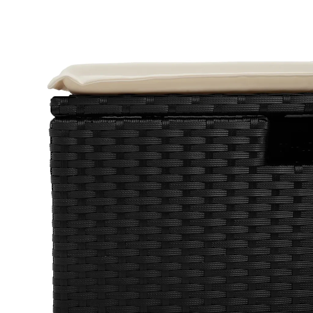 vidaXL Set Divani da Giardino 5 pz con Cuscini in Polyrattan Nero - Image 9
