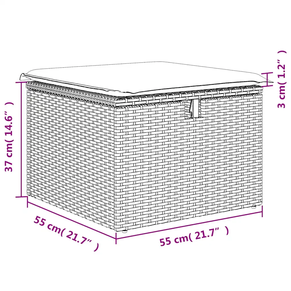 vidaXL Set Divani da Giardino con Cuscini 2 pz Nero Polyrattan Acacia - Image 7
