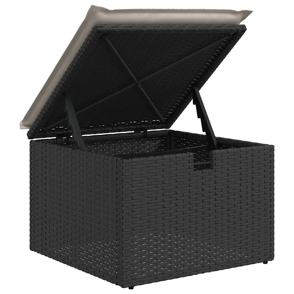 vidaXL Set Divani da Giardino con Cuscini 7pz Nero Polyrattan - Image 9