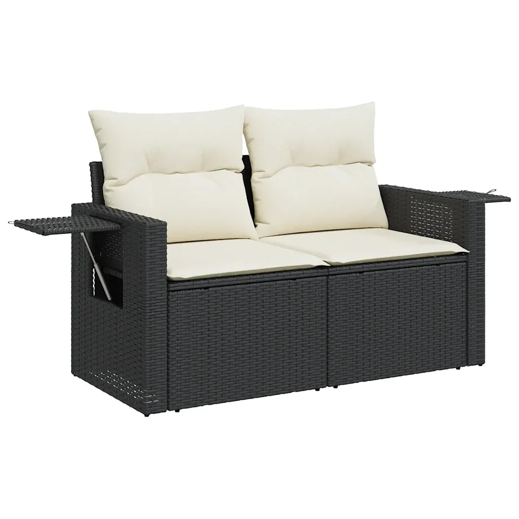 vidaXL Set Divani da Giardino con Cuscini 7pz Nero Polyrattan - Image 3