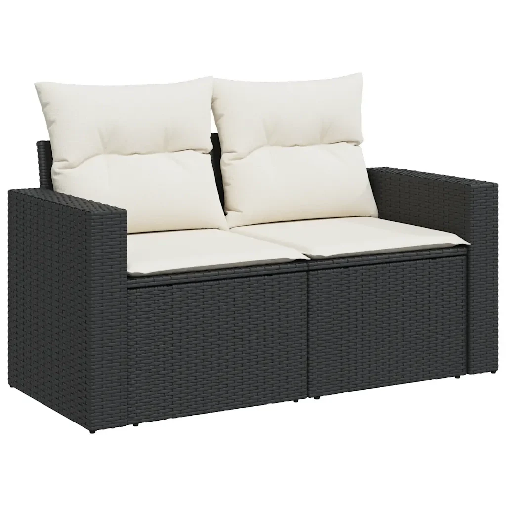 vidaXL Set Divani da Giardino con Cuscini 7pz Nero Polyrattan - Image 3