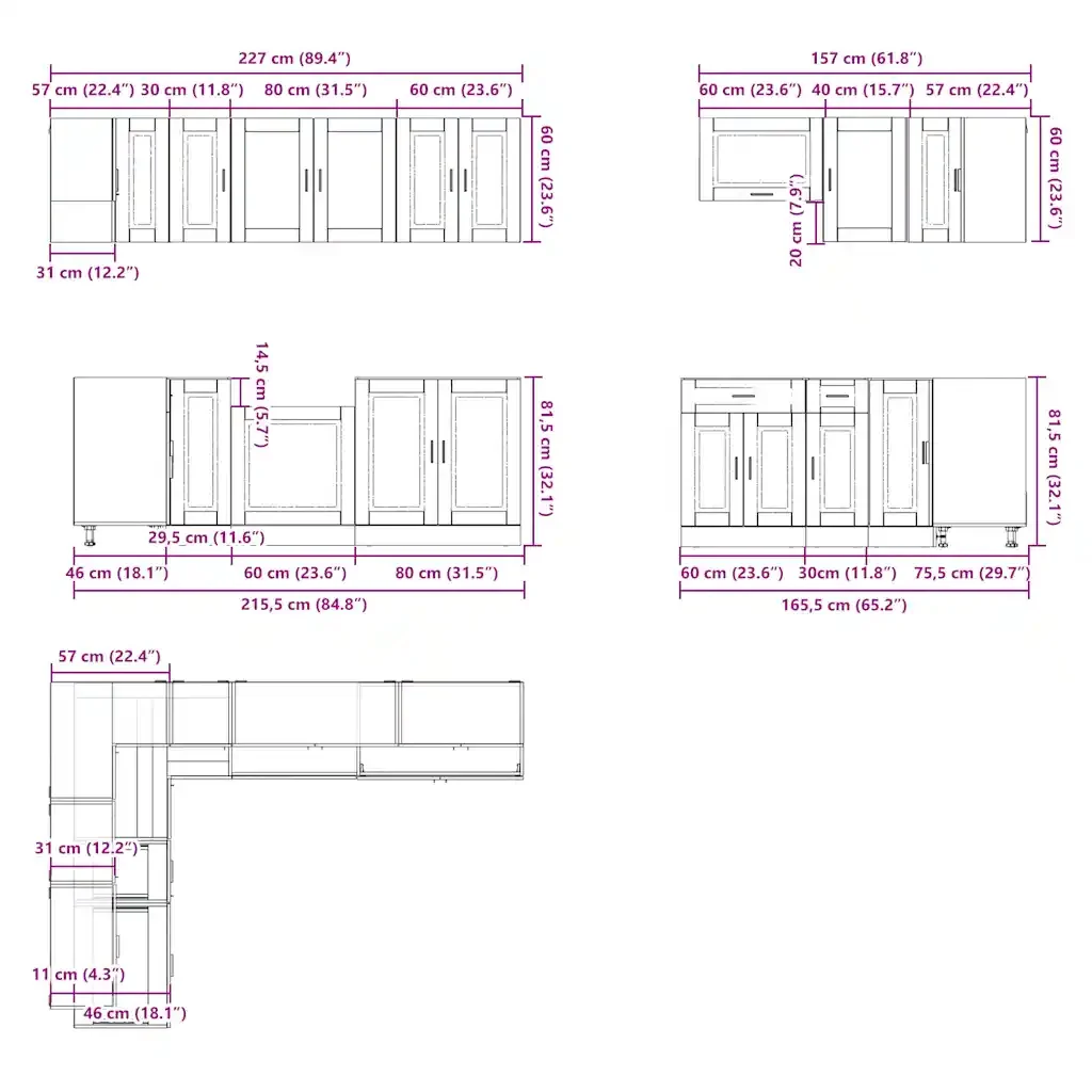 vidaXL Set Mobili da Cucina 11 pz Porto Rovere Artigianale Truciolato - Image 8