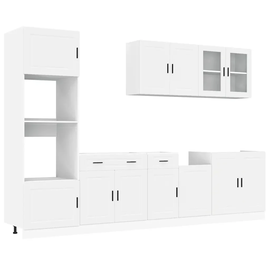 vidaXL Set Mobili da Cucina 7 pz Porto Bianco Legno Multistrato - Image 2