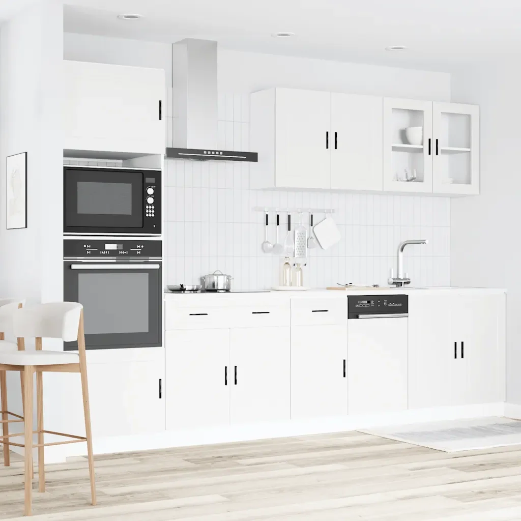 vidaXL Set Mobili da Cucina 7 pz Porto Bianco Legno Multistrato - Image 3