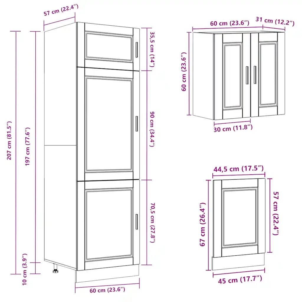 vidaXL Set Mobili da Cucina 8 pz Kalmar Rovere Artigianale Truciolato - Image 9