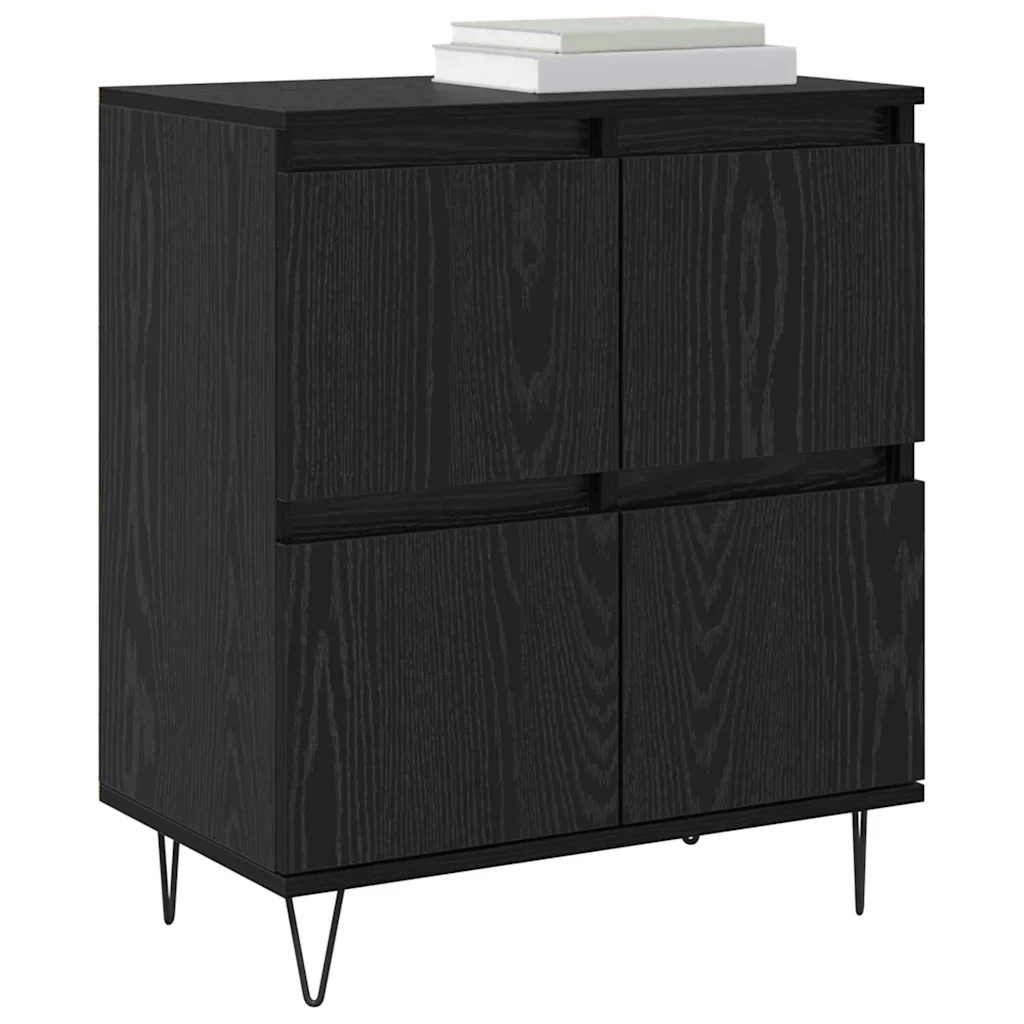 Sideboards 3 pcs Rovere nero 180 x 35 x 70 cm Legno multistrato - Image 3
