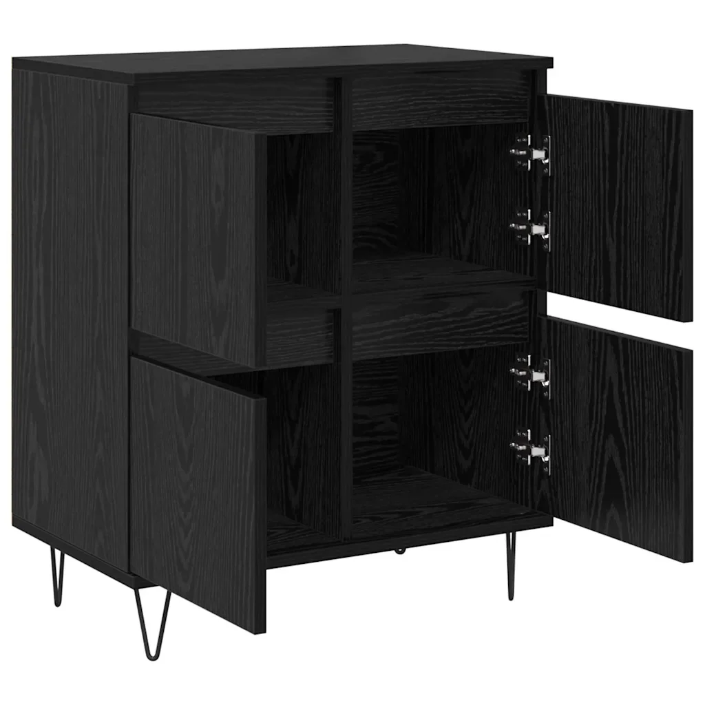 Sideboards 3 pcs Rovere nero 180 x 35 x 70 cm Legno multistrato - Image 6