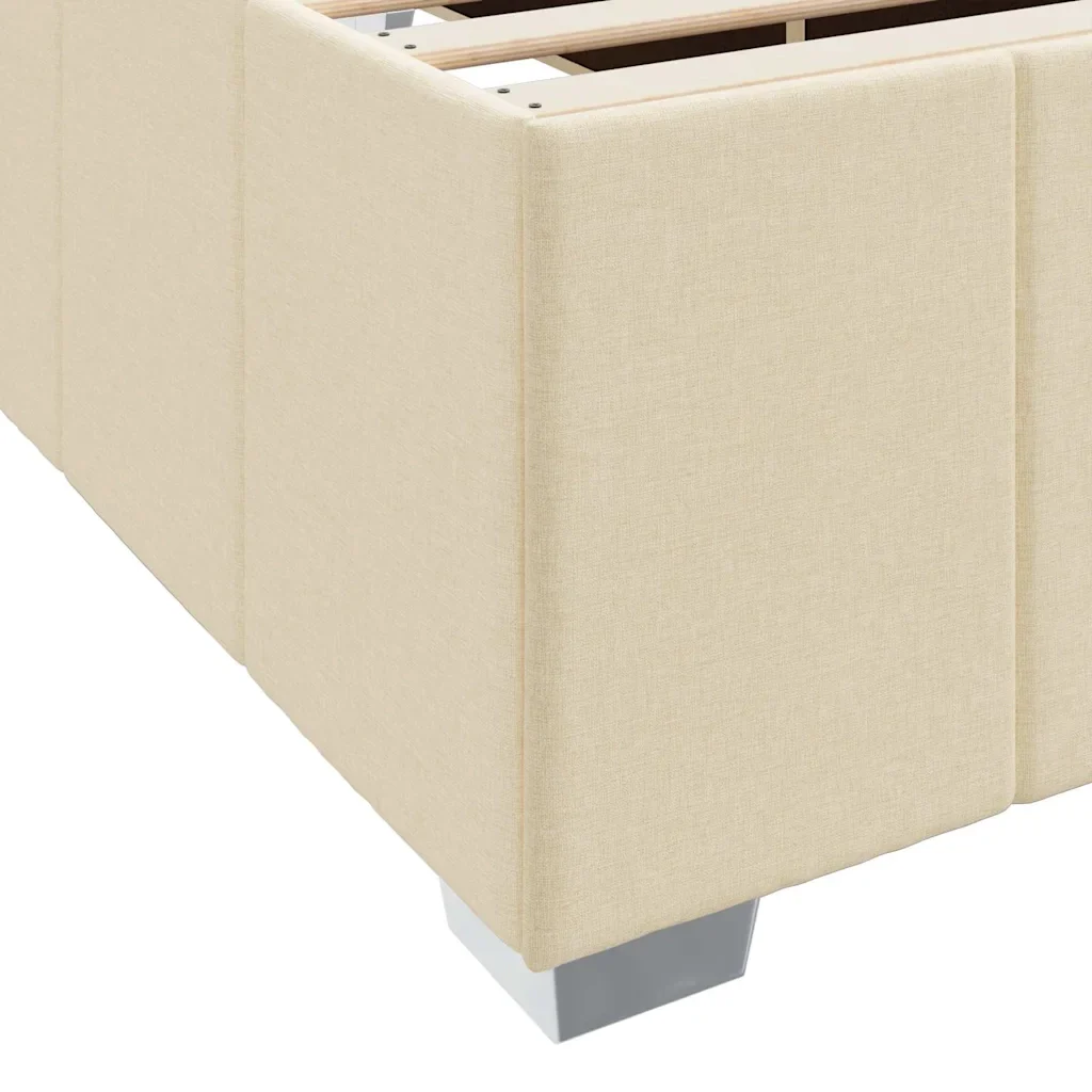 vidaXL Struttura del letto con materasso Crema 200 x 200 cm Tessuto - Image 10