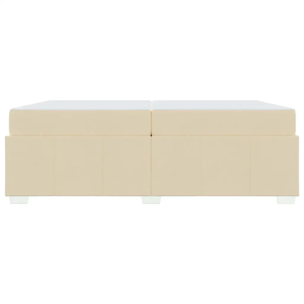 vidaXL Struttura del letto con materasso Crema 200 x 200 cm Tessuto - Image 7
