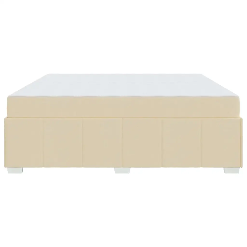 vidaXL Struttura del letto con materasso Crema 200 x 200 cm Tessuto - Image 8