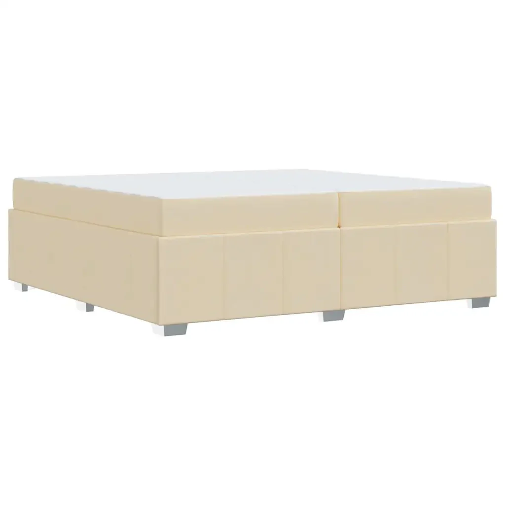 vidaXL Struttura del letto con materasso Crema 200 x 200 cm Tessuto - Image 9