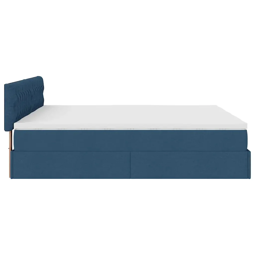 Struttura Letto Pouf con Materassi Blu 180x200cm in Tessuto - Image 9