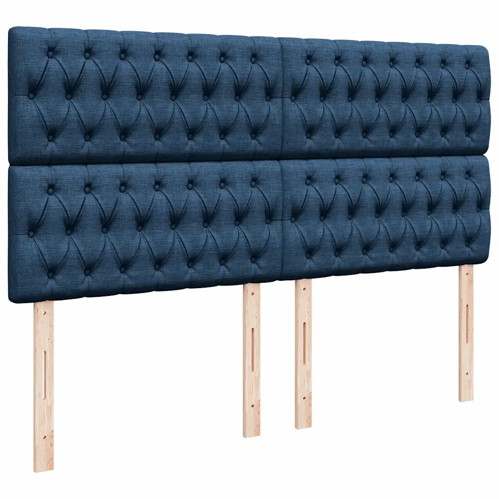 vidaXL Struttura Letto Pouf con Materasso Blu 180x200cm in Tessuto - Image 9
